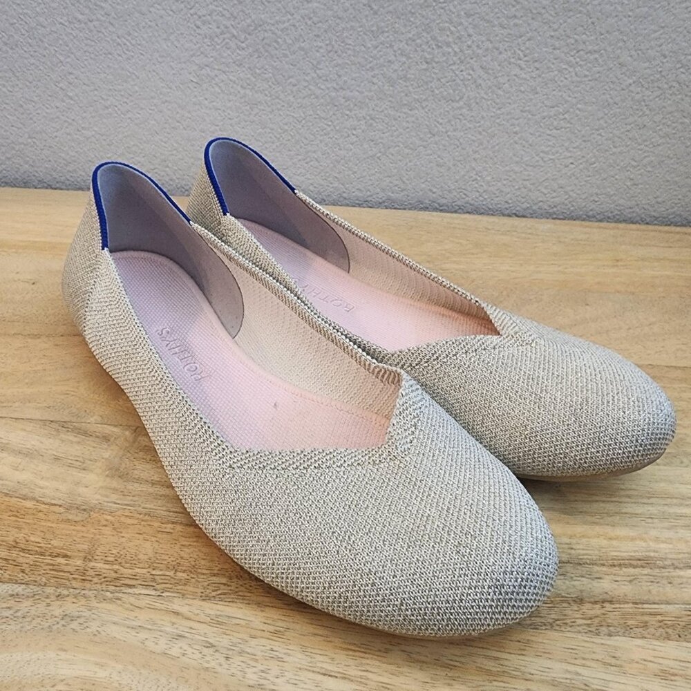 Rothy's Shoes Womens Size 12 Beige Point Flats Sustainable Washable Comfort - Picture 8 of 11